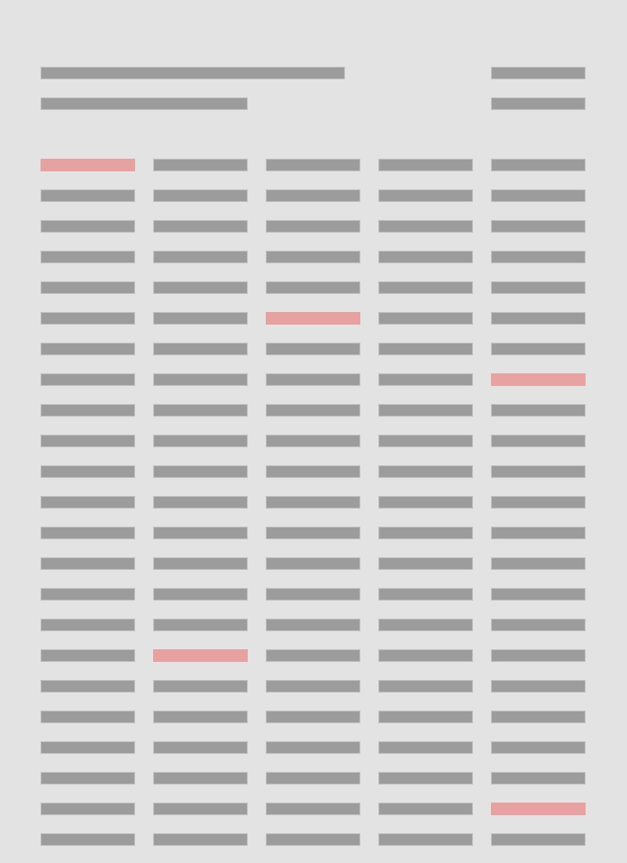 image depicting a document with flagged values