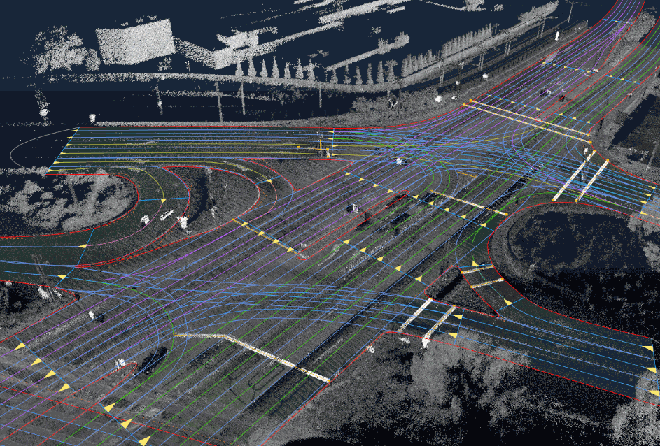 annotated lanes of a highway for mapping intelligence